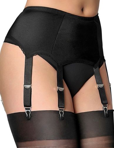 6 Strap Plain Panel Suspender Belt